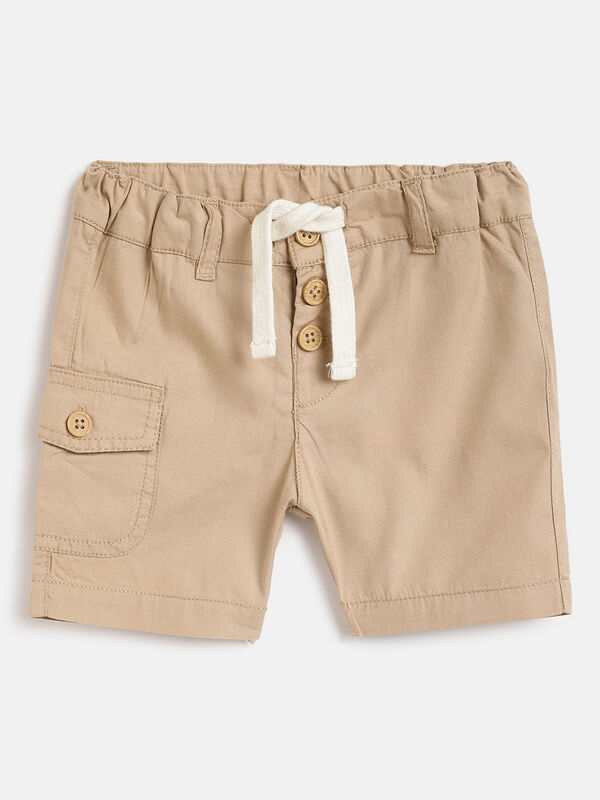 Boys Medium Brown Woven Shorts image number 0